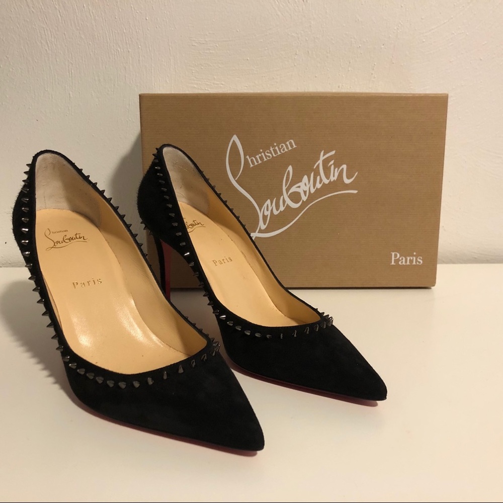 Studded Christian Louboutin suede Anjalina 85